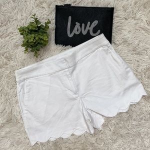 🎉HP🎉 Loft Scalloped Hem Riviera Shorts 💗 White
